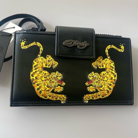 Ed Hardy Handbags - NWT Ed Hardy Screaming Tigers Wristlet Wallet